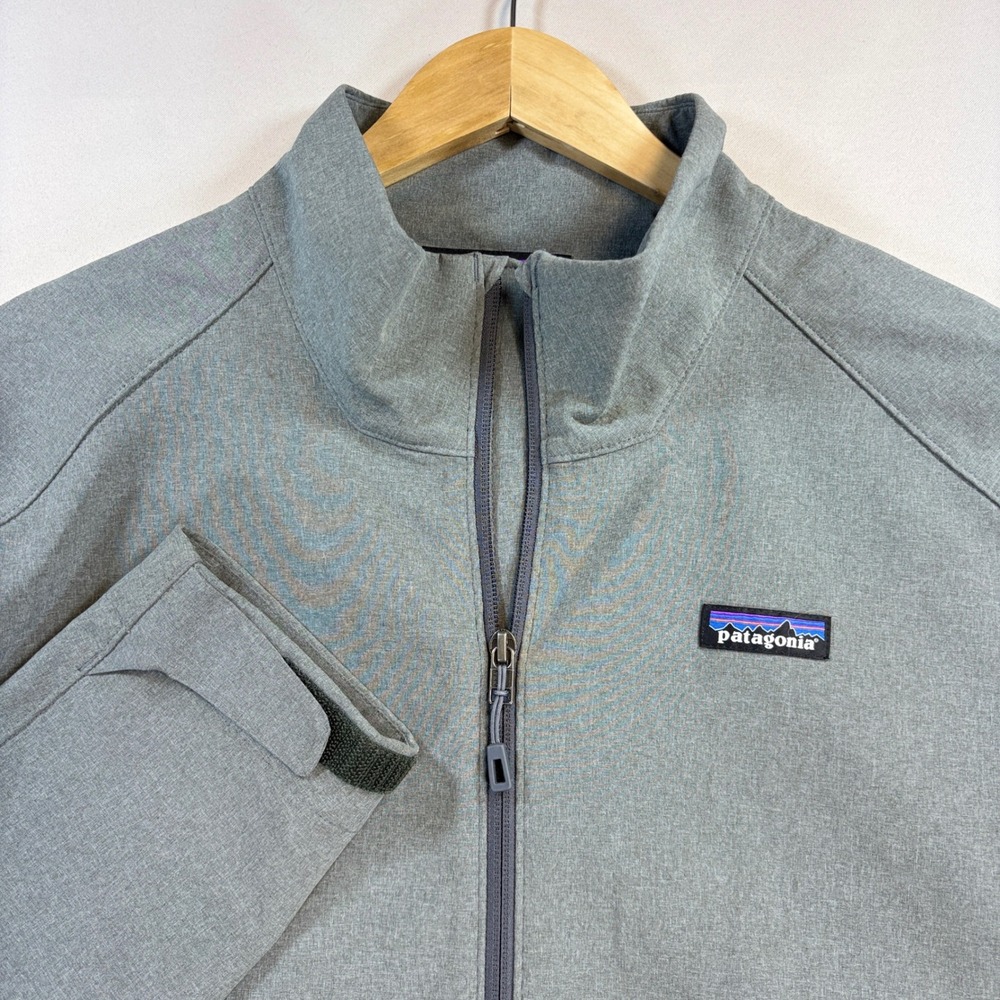 Patagonia Adze Jacket Mens Large Forge Grey Softshell Fleece Lined 83525